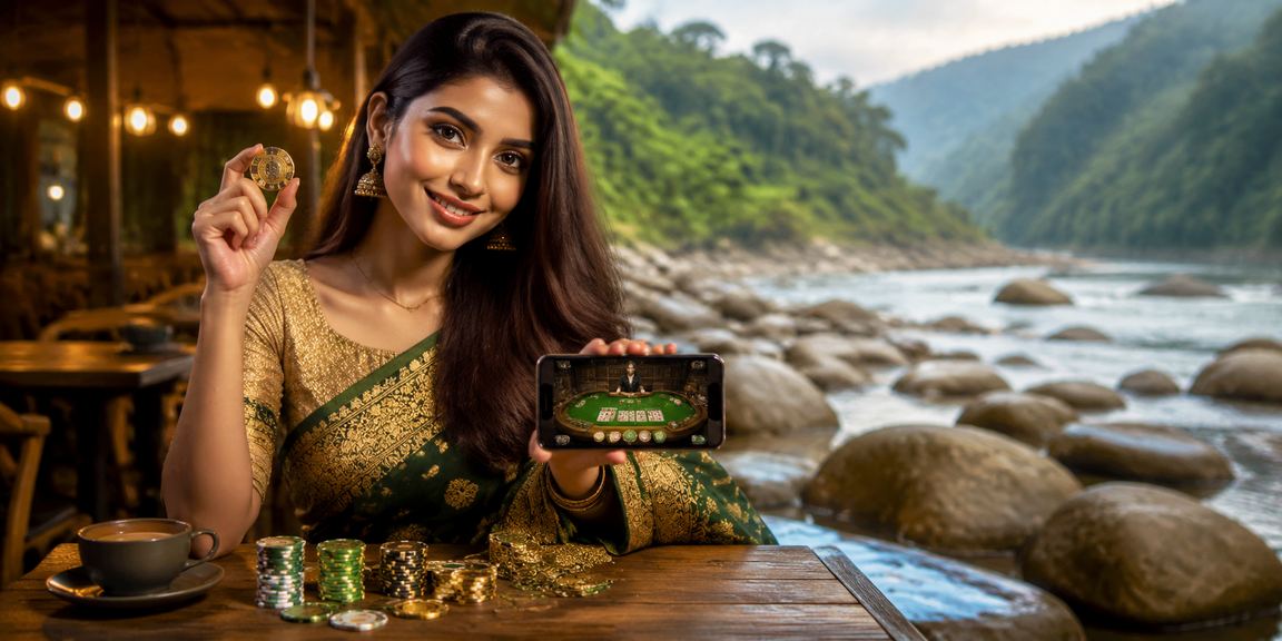 A Bangladeshi model in Sylhet playing baccarat on the 312 platform, representing the seamless registration experience